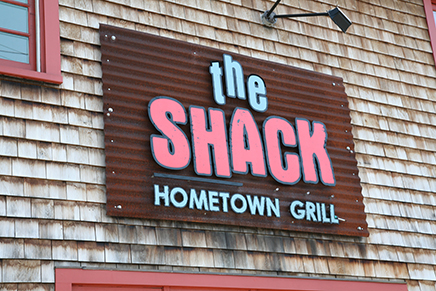 Plastic letters mounted to building wall